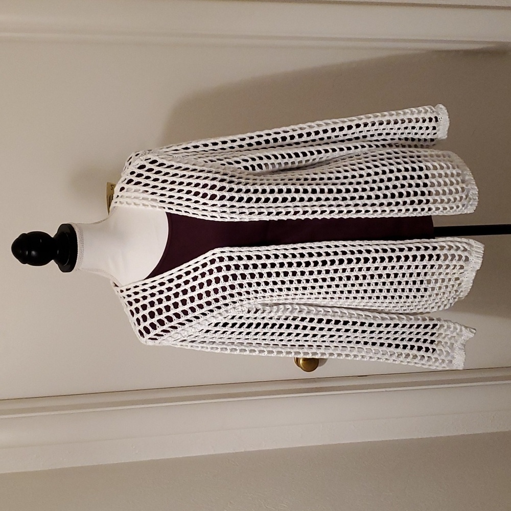 NWT White SZ Small Crocheted Sweater by BiBi